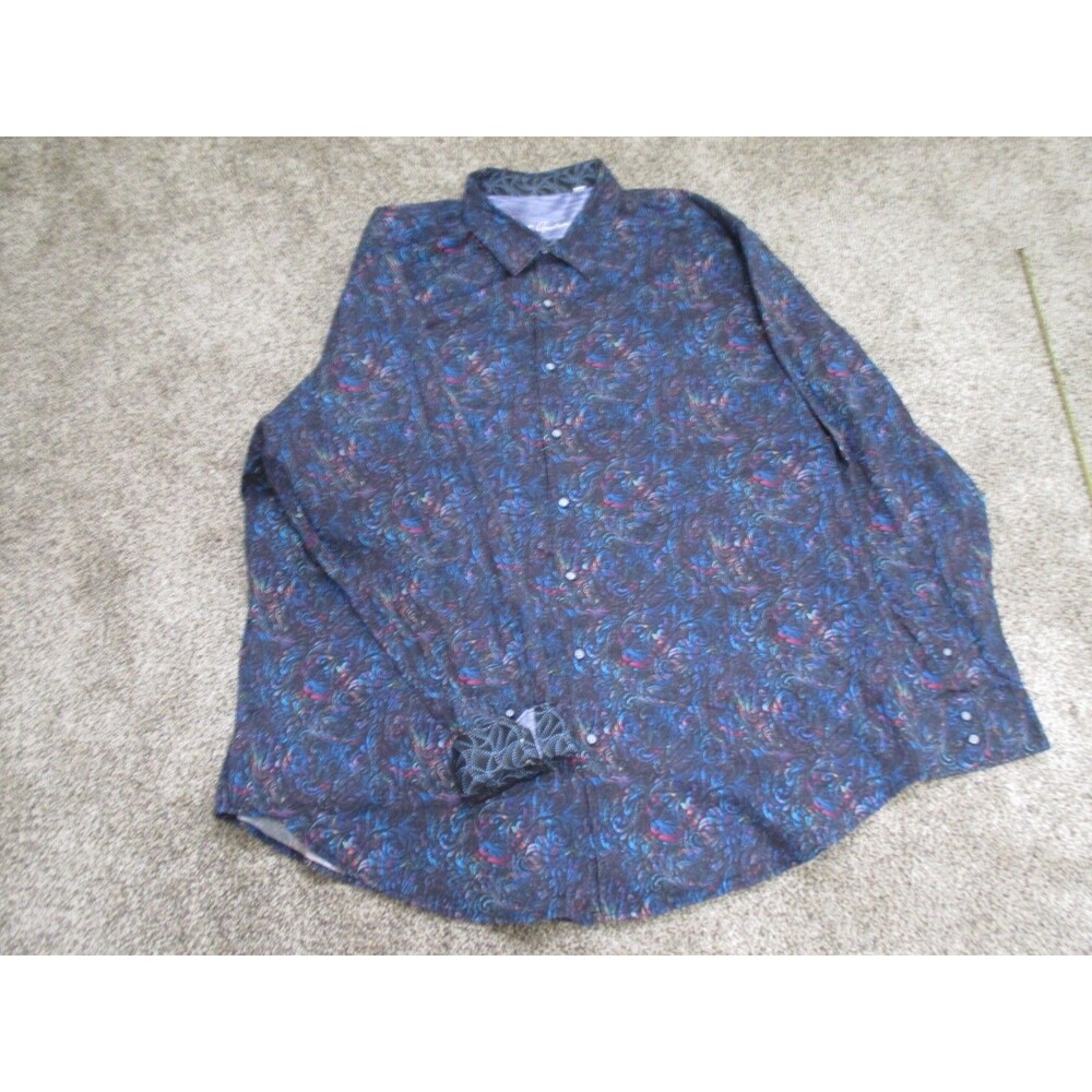 Robert Graham Shirt Mens 3XL Big Tall Multicolour Flip Cuff Button Up L Sleeves